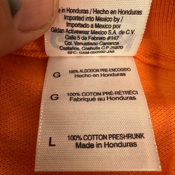 Gildan Ultra Cotton Orange Polo Shirt L Schnucks Logo 100% Cotton - Picture 5 of 7